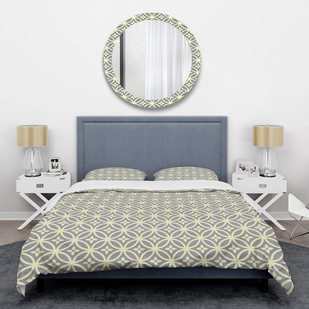 Designart 'Retro Ornamental Pattern II' Mid-Century Duvet Cover Set